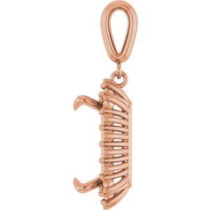 18K Rose Gold 13x11 mm Emerald Pendant Mounting – image 6