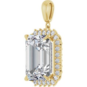 18K Yellow Gold 18x13 mm Emerald Pendant Mounting – image 3