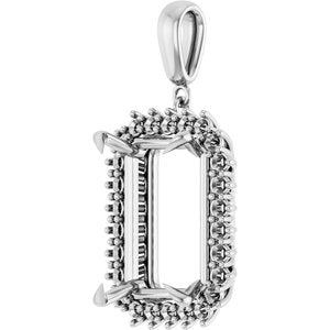 14Kx1 White Gold 18x13 mm Emerald Pendant Mounting – image 4