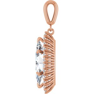 14K Rose Gold 16x8 mm Marquise Pendant Mounting – image 5