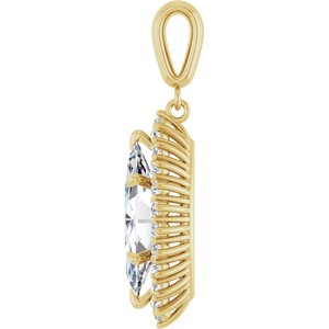 18K Yellow Gold 16x8 mm Marquise Pendant Mounting – image 5