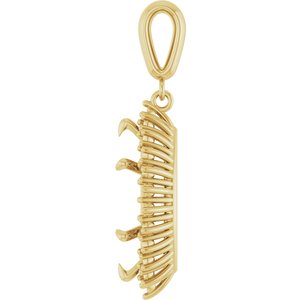 14K Yellow Gold 16x8 mm Marquise Pendant Mounting – image 6