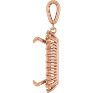 14K Rose Gold 18x13 mm Emerald Pendant Mounting – image 6