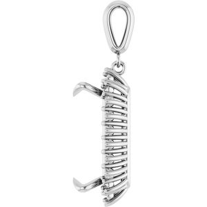 14Kx1 White Gold 18x13 mm Emerald Pendant Mounting – image 6
