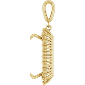 14K Yellow Gold 18x13 mm Emerald Pendant Mounting – image 6