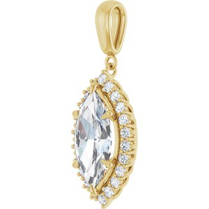 10K Yellow Gold 16x8 mm Marquise Pendant Mounting – image 3