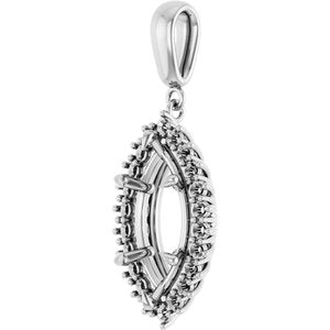 Sterling Silver 16x8 mm Marquise Pendant Mounting – image 4