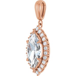 10K Rose Gold 16x8 mm Marquise Pendant Mounting – image 3