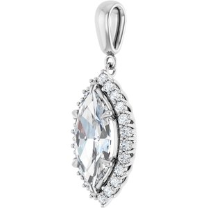 Platinum 16x8 mm Marquise Pendant Mounting – image 3