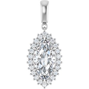 Platinum 16x8 mm Marquise Pendant Mounting
