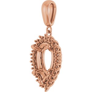 10K Rose Gold 13x8 mm Pear Pendant Mounting – image 4
