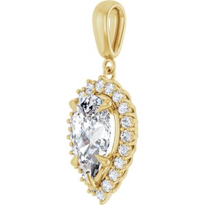 18K Yellow Gold 13x8 mm Pear Pendant Mounting – image 3