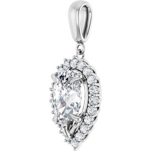 Platinum 13x8 mm Pear Pendant Mounting – image 3