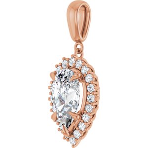 18K Rose Gold 13x8 mm Pear Pendant Mounting – image 3
