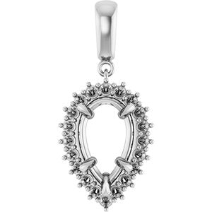Continuum Sterling Silver 13x8 mm Pear Pendant Mounting – image 2