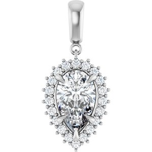 10K White Gold 13x8 mm Pear Pendant Mounting