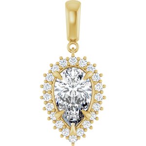 18K Yellow Gold 13x8 mm Pear Pendant Mounting