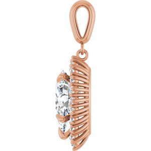 10K Rose Gold 13x8 mm Pear Pendant Mounting – image 5