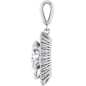 18K White Gold 13x8 mm Pear Pendant Mounting – image 5