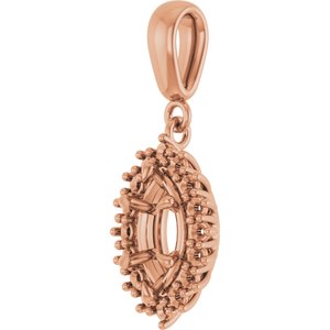 10K Rose Gold 8.5x4.5 mm Marquise Pendant Mounting – image 4