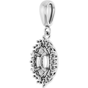 18K White Gold 8.5x4.5 mm Marquise Pendant Mounting – image 4