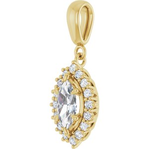 14K Yellow Gold 8.5x4.5 mm Marquise Pendant Mounting – image 3