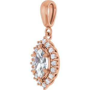 14K Rose Gold 8.5x4.5 mm Marquise Pendant Mounting – image 3