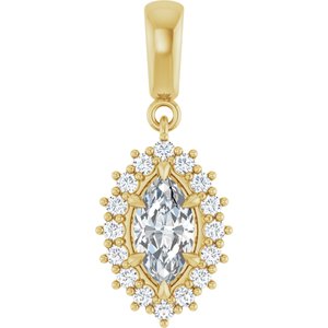 10K Yellow Gold 8.5x4.5 mm Marquise Pendant Mounting