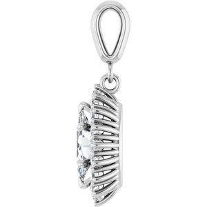14K White Gold 8.5x4.5 mm Marquise Pendant Mounting – image 5