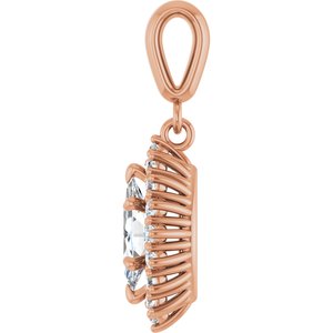 14K Rose Gold 8.5x4.5 mm Marquise Pendant Mounting – image 5