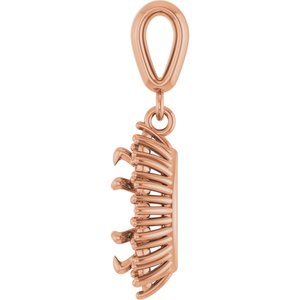10K Rose Gold 8.5x4.5 mm Marquise Pendant Mounting – image 6