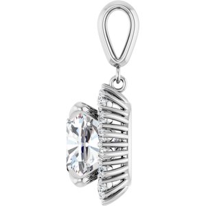 Sterling Silver 12x12 mm Cushion Pendant Mounting – image 5