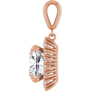 14K Rose Gold 12x12 mm Cushion Pendant Mounting – image 5