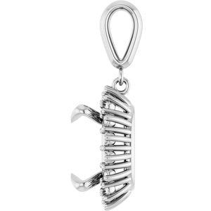 18K White Gold 12x12 mm Cushion Pendant Mounting – image 6