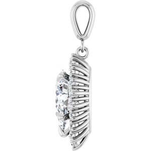 14K White Gold 11.5x7 mm Pear Pendant Mounting – image 5
