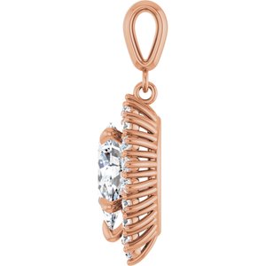 18K Rose Gold 11.5x7 mm Pear Pendant Mounting – image 5