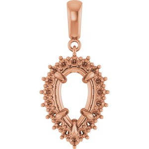 18K Rose Gold 11.5x7 mm Pear Pendant Mounting – image 2