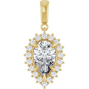 18K Yellow Gold 11.5x7 mm Pear Pendant Mounting