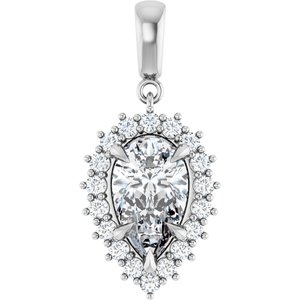 Continuum Sterling Silver 11.5x7 mm Pear Pendant Mounting
