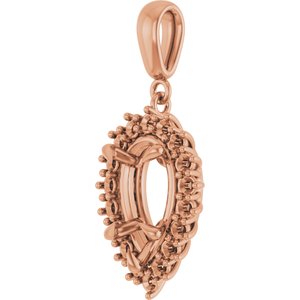 18K Rose Gold 11.5x7 mm Pear Pendant Mounting – image 4