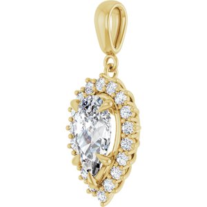 10K Yellow Gold 11.5x7 mm Pear Pendant Mounting – image 3