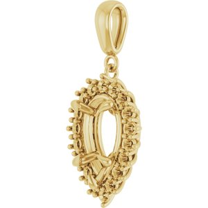 18K Yellow Gold 11.5x7 mm Pear Pendant Mounting – image 4