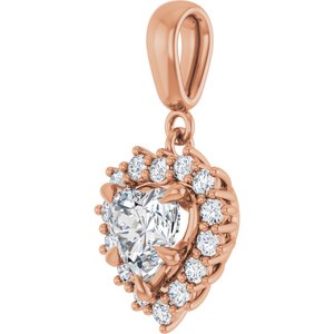 14K Rose Gold 6.5x6.5 mm Heart Pendant Mounting – image 3