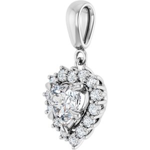 14K White Gold 6.5x6.5 mm Heart Pendant Mounting – image 3