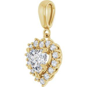 18K Yellow Gold 6.5x6.5 mm Heart Pendant Mounting – image 3