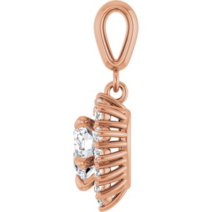10K Rose Gold 6.5x6.5 mm Heart Pendant Mounting – image 5