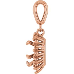 10K Rose Gold 6.5x6.5 mm Heart Pendant Mounting – image 6