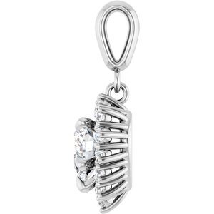 18K White Gold 6.5x6.5 mm Heart Pendant Mounting – image 5