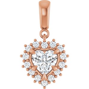 18K Rose Gold 6.5x6.5 mm Heart Pendant Mounting