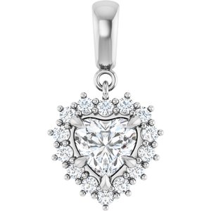 18K White Gold 6.5x6.5 mm Heart Pendant Mounting